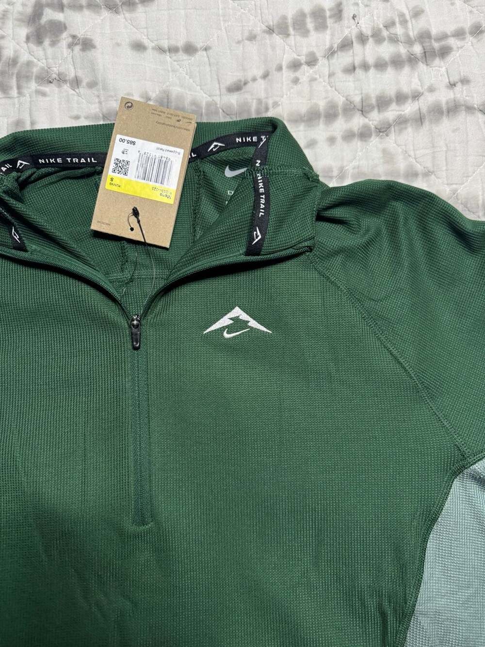 Nike Trail Dri-FIT Half Zip Running Top Mens Small Green FV9994-323